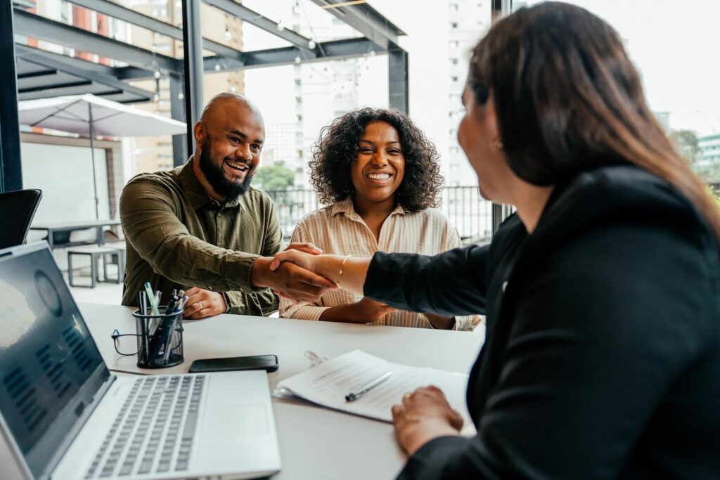 happy business client